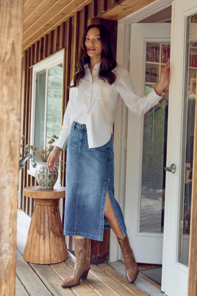 Women's Denim Slit Skirt