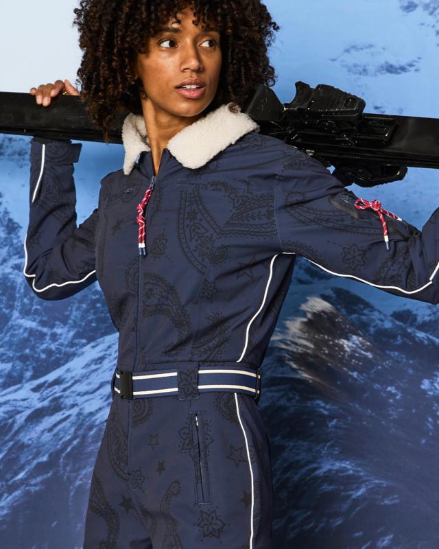 【美品】KALAK SKIWEAR リアルツリーカモ スキーウェア 紺 XL HAKUBA KIKI SKI SUIT in MIDNIGHT PAISLEY | The UPSIDE
