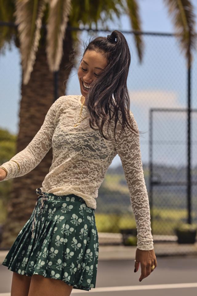 RACQUET CADIZ PLEATED SKIRT in RACQUET | The UPSIDE